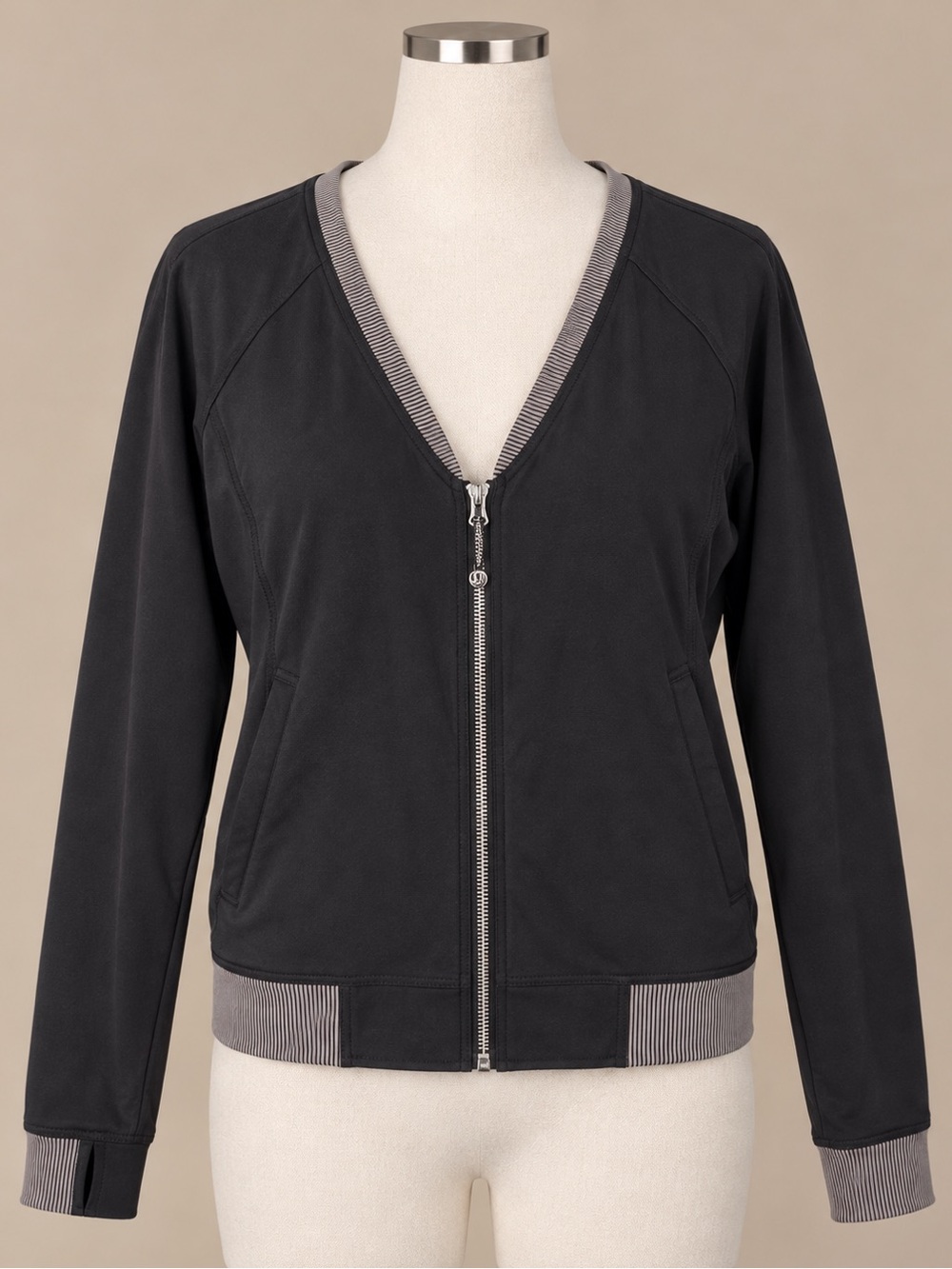 lululemon athletica Charcoal Zip-Front V-Neck Jacket